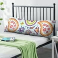 thumbnail image 2 of Paisley Long Body Pillow Cover - Vintage Bohemian Floral Print, Soft & Breathable Ethnic Fabric, Hidden Zipper, 20"x54" - Elegant Home Decor Gift for Side Sleepers & Pregnancy Support, 2 of 7