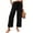 Black, variant on Womens Summer Pants Wide Leg Pants Women Casual Palazzo Drawstring Elastic Waist Trousers with Pockets For Beach Vacation Clothes Solid Color, Size S-2X