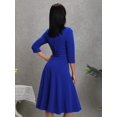 thumbnail image 3 of Weardear Cocktail Dress For Women Vintage Modest Wedding Guest 3/4 Sleeves Dresses 2024 Formal Church Dress, 3 of 5