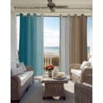 thumbnail image 4 of Turquoise Brown Blackout Curtains 84 Inch Length Gradient Wood Grain Farmhouse Retro Striped Thermal Insulated Window Curtain Window Drapes 2 Panels for Bedroom Living Room 52"Wx84"L, 4 of 9