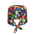 thumbnail image 2 of Kdxio Easter Eggs2 Pattern Turban Hat for Women Men Comfortable Adjustable Cleaning Working Cap with Sweatband, 2 of 8