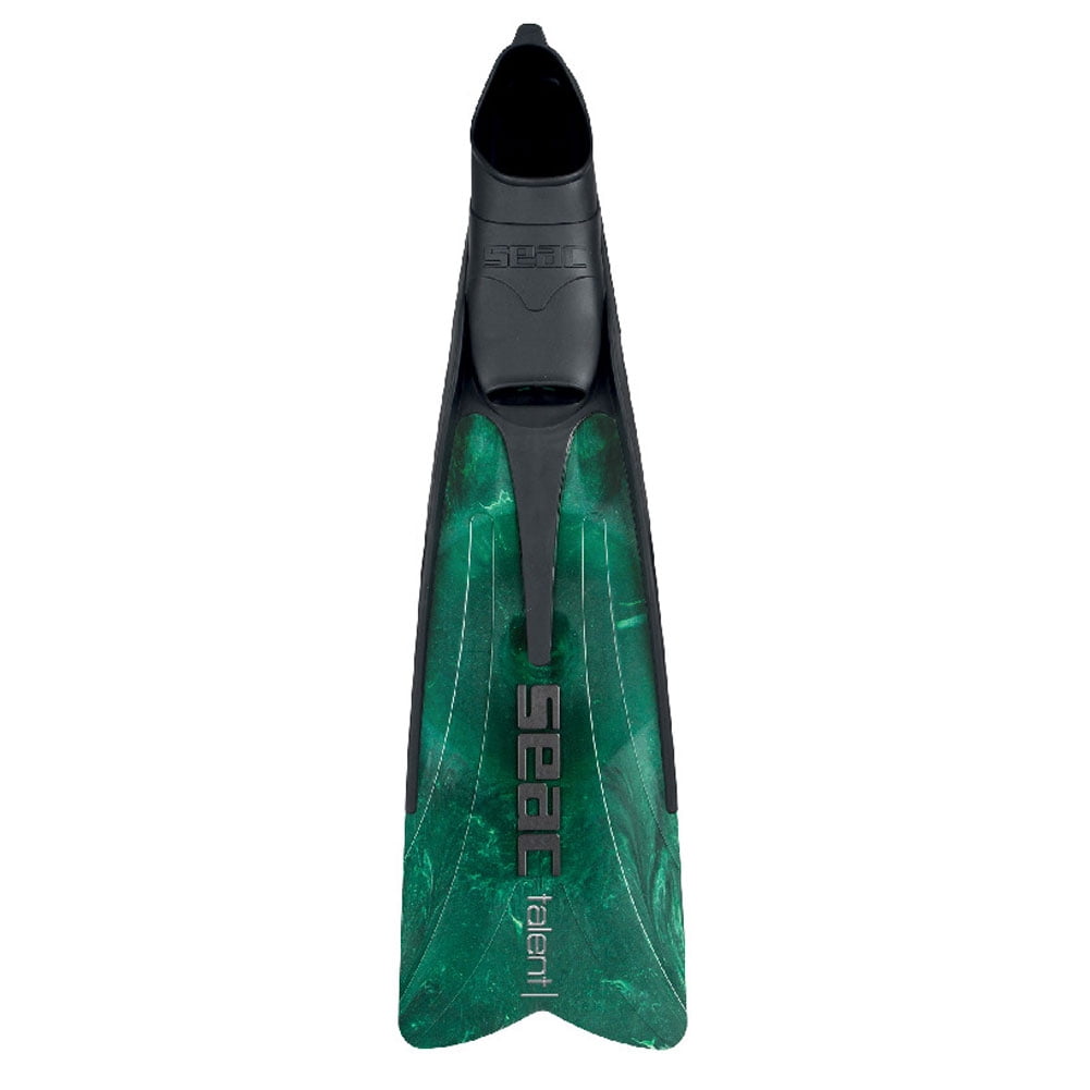 SEAC Talent Camo Long Blade Freediving Fins (Camo Green, 4.5-5)