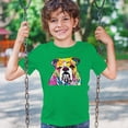 thumbnail image 3 of Tee Hunt Dean Russo Serious Bulldog Youth T-Shirt Dog Best Friend Pet Paw Kids, Green, X-Large, 3 of 5