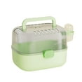 thumbnail image 2 of Estuche de transporte para jaula de hámster, cubierta transparente, hábitat para hámster con botella de agua para jerbos, ratones, conejos, petauros Verde, 2 of 8