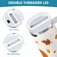 thumbnail image 3 of Yayeee 40oz Stainless Steel Tumbler with Straw and Handle Double-Wall Insulated Travel Water Bottle, Hand Drawn Pumpkin, 3 of 8