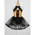 thumbnail image 5 of iiniim Kids Girls Sequins Halter Ballet Tutu Dress Gymnastics Leotard Lyrical Latin Jazz Costume, 5 of 7