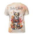 thumbnail image 2 of Hello Fall Chihuahua Scarf Welcome Autumn with Leaves Pumpkins All Over Print 3D Shirt Unisex Merch Dog Lover Gifts Idea - 00011, 2 of 6