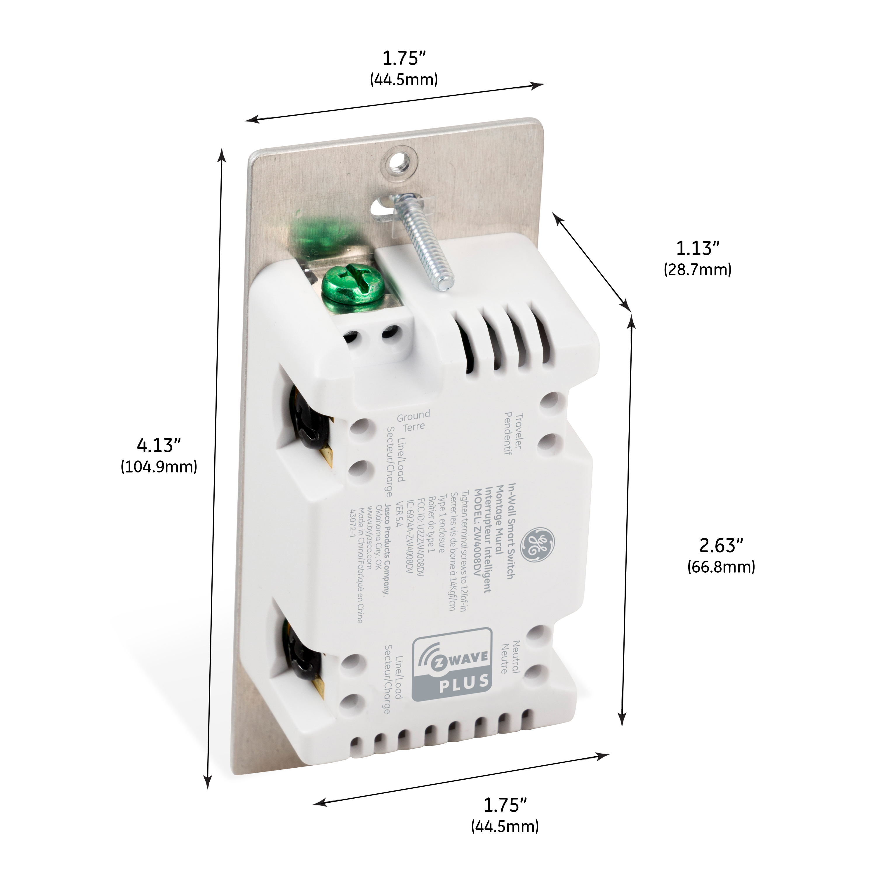 GE Enbrighten Z-Wave Plus Smart Toggle Switch, Z-Wave Hub Required, 43074, White - image 2 of 8