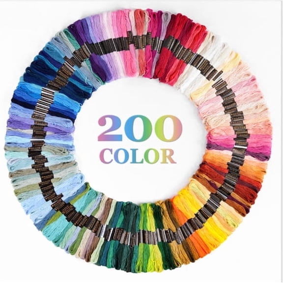 ROSEXIXI 200 Colors Embroidery Floss, 6-Strand 8m Cross Stitch Thread, Multicolor DIY Craft String for Friendship Bracelets & Hand Embroidery