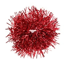 LULULION 1 Pair of Cheerleader Pom Poms Red for College Cheering Tennis Events