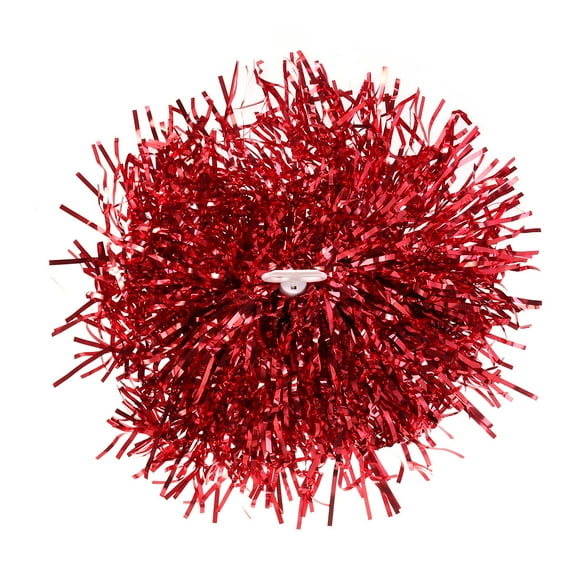 LULULION 1 Pair of Cheerleader Pom Poms Red for College Cheering Tennis Events