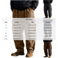 thumbnail image 3 of Mens Cotton Cargo Pants Baggy Vintage Drawstring Waist Multi Pocket Outdoor Hiking Trousers Black XL, 3 of 7