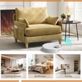thumbnail image 5 of FFH 3-in-1 Convertible Chair Bed, Foldable Sleeper Sofa Chair with Side Pockets and Pillows, Small Spaces, Mustard Yellow, 5 of 13