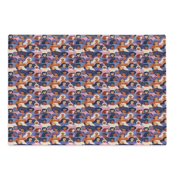 Feminist Cutting Board, Female of Diverse Ethnics or Backgrounds Assembled Together Empowerment, Decorative Tempered Glass Cutting and Serving Board, in 3 Sizes, by Ambesonne