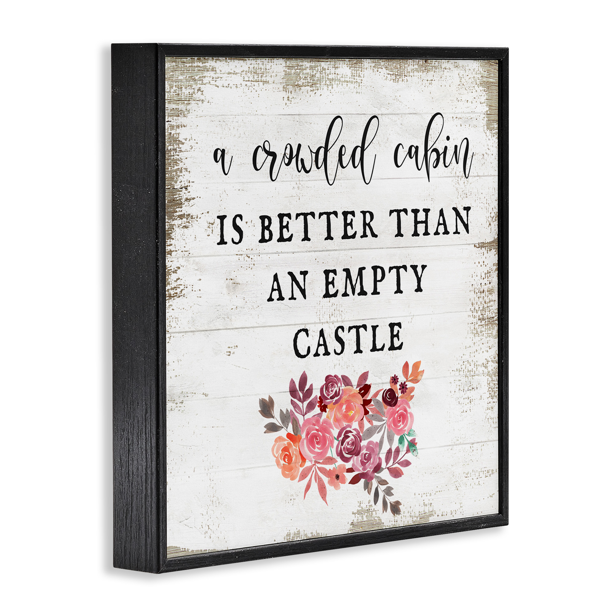 Stupell Industries Charming Cabin Rustic Phrase Typography Painting Black Framed Art Print Wall Art, 24 x 24