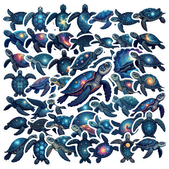 Dreamy Turtle Theme Stickers, Waterproof Turtle Theme Sticker for Water Bottle Laptop Phone Cases Planner Skateboard Luggage Helmet Party Favor Decor, Ideal for Adults Teens Teacher Rewards