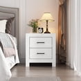 thumbnail image 2 of Night Stand Set of 2, Bedside Table with 2 Storage Drawers, Modern Nightstand with Smooth Slideway, Bed Desk for Bedroom, Living Room, White (17.7"x15.7"x19.7"), 2 of 17