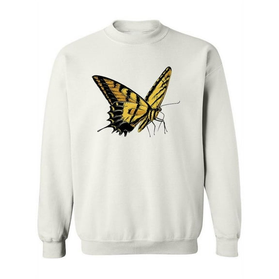 Yellow And Black Butterfly Sweatshirt Women -Image by Shutterstock, Female 4X-Large