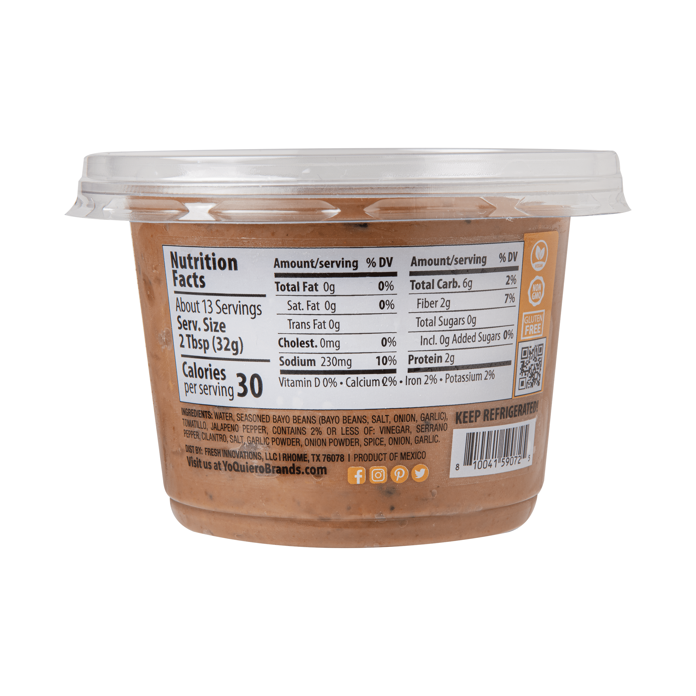 Yo! Quiero Mild Black Bean Dip, 15 oz, Flavorful, Creamy & Ready to Serve