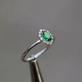 thumbnail image 3 of Emerald Ring, 925 Silver Women Ring, Gorgeous Emerald Jewelry, Silver Emerald Engagement Ring, Mother's Day Gift Ring, Wedding Ring, 3 of 5