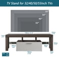 thumbnail image 7 of BTMWAY TV Stand for 55 Inch TV, Wooden TV Cabinet with LED Lights, Storage Drawer and Glass Shelves, Farmhouse Wood TV Console Table for Flat Screen Television, Entertainment Center, Brown&White, 7 of 7