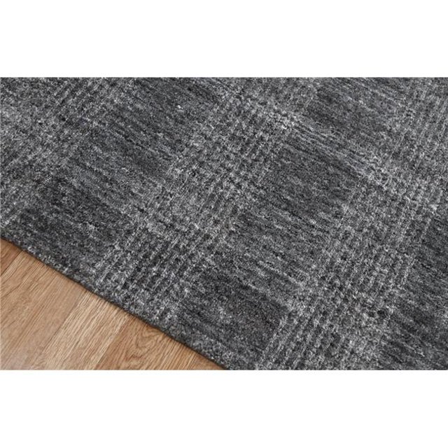 Amer Rugs BRK50508 5 x 8 ft. Brooklyn Transitional Hand-Woven Wool Blend Area Rug, Dark Gray