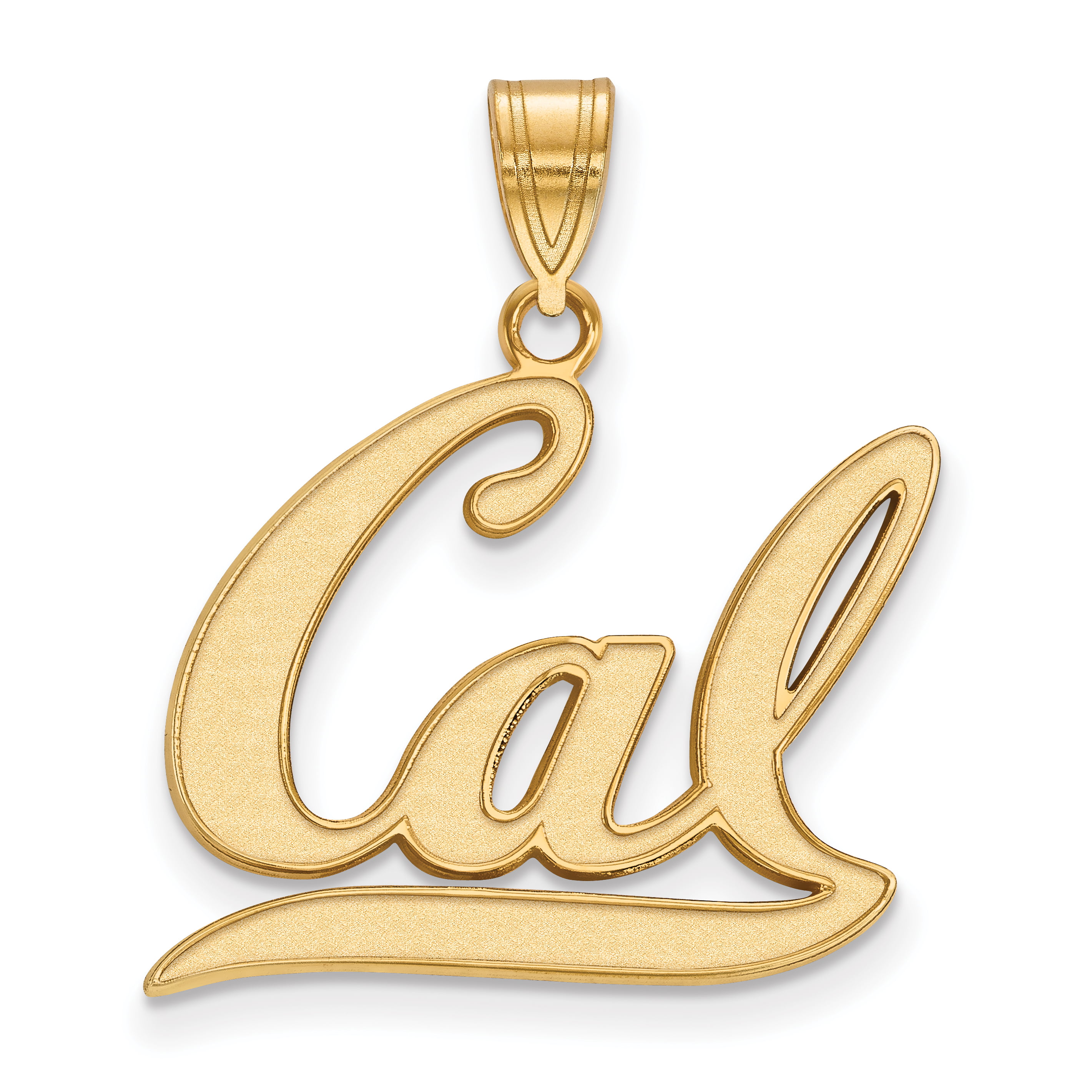 10k Yellow Gold UC Berkeley California Golden Bears School Letters Logo Pendant 18x22mm 