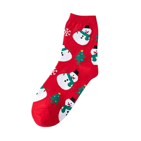 

Cptfadh Ladies Autumn And Winter Christmas Socks Santa Cartoon Cotton Socks