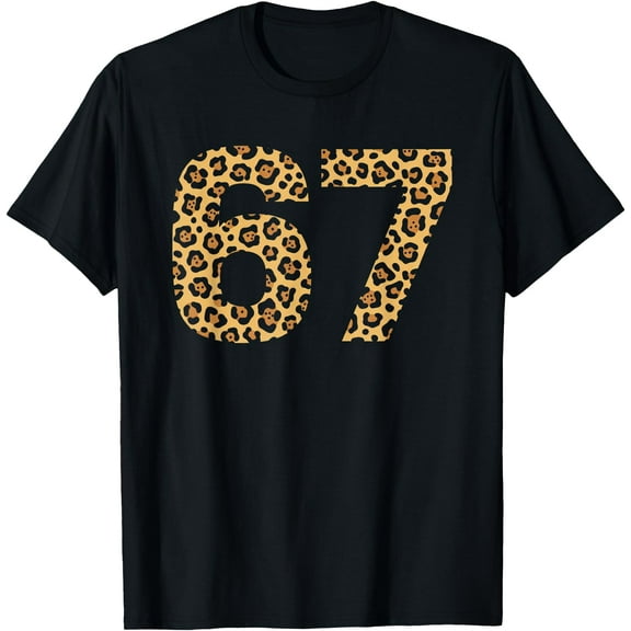6-7 Meme Leopard Cheetah Cool Six-Seven Funny 67 Gen Z Alpha T-Shirt Shirts