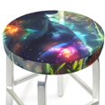 thumbnail image 3 of Balery Cosmic Cat In Window Fundas de asiento para taburete de bar redondo de tela de terciopelo ajustables que protegen de arañazos y manchas para sillas de 14 a 17 pulgadas.-12 inch, 3 of 7