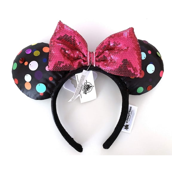 Disney Parks Minnie Mouse Multi Color Polka Dot Ear Headband New with Tags
