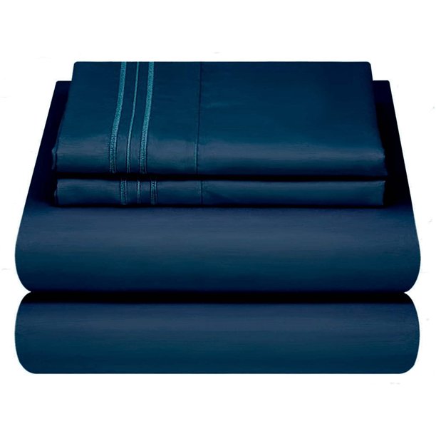 Highkey Home Luxury Embroidered Sheet Set 1800 Series Double Brushed