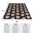 thumbnail image 3 of Honeii colorful Skull dog flower Print Fleece Blanket - Throw Blanket for Bed, Sofa, Couch, Camping, and Travel , Microplush Ultra Soft Warm Blanket-40"x30", 3 of 7