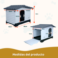 thumbnail image 3 of Casa para Perro Mediano Chico MascoAmigo con Puerta Metálica Térmica 91.5x69x66 cm Gris, 3 of 10