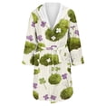 thumbnail image 4 of siminsem Women‘s Floral Kimono Robe Plant Print Sleeping Robe Lightweight Sleepwear Loungewear Long Dressing Gown Soft Breathable Bathrobe Casual Housecoat Spring Summer, Green,L, 4 of 5