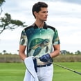 thumbnail image 4 of Daiia Watercolor Turtle5 Pattern Men’s Polo Shirts,Solid Deck Shirt,Classic Fit, Breathable Cotton Polo for Casual and Sport Wear-X-Large, 4 of 7