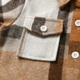thumbnail image 4 of lnmuld Casual Tops Toddler Boys Girls Plaid Long Sleeve Lapel Button Shirt Coat Jacket Top Outerwear for Kids Size:6-7 Years, 4 of 6