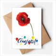 thumbnail image 1 of Corn Red Flower Art Painting Simplicity Wedding Cards Congratulations Greeting Envelopes, 1 of 3