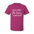 thumbnail image 2 of Wild Bobby Plot Twist He Lives Luke 24:23 Inspirational/Christian Men Graphic Tee, Fuschia, Small, 2 of 5