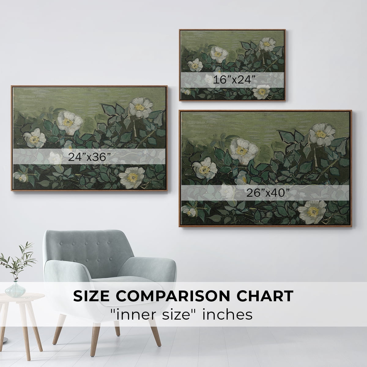 Vintage Botanical Print-LXXXV By Wexford Home Framed in Walnut Wood Gallery Wrapped Canvas 17 in. x 25 in.
