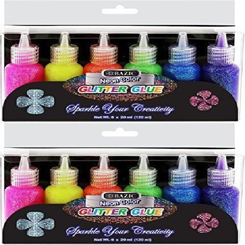 Download BAZIC 20 ml Neon Color Glitter Glue, Washable Sparkle ...