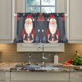 thumbnail image 2 of Yayeee Kitchen Curtains Tier Pair Light Filtering 27"x36" Rod Pocket Short Cafe Window Panel, Blue Christmas Santa, 2 of 7