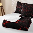 thumbnail image 4 of Castle Fairy Abstract Crack Texture Twin Quilt Set 2 Pieces,Minimalist Luminous Vein Twin Coverlet Set,Black Red,1 Bedspread and 1 Pillowcase, 4 of 7