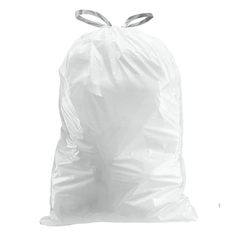 Plasticplace Custom Fit Trash Bags Simplehuman* Code U Compatible (100 Count) White Drawstring Garbage, Liners 14.5-21 Gallon / 55-80 Liter 27 inch x