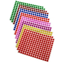 Colored dot stickers ¼” inch 8mm Sticker Dot in Green, Yellow, Pink, Purple, Orange, Brown, Blue and Red, 2880 Pack by Royal Green