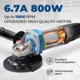 thumbnail image 6 of Restored DongCheng Angle Grinder 4-1/2 inch 6.7-Amp Paddle Switch 11800RPM Power Electric Grinder Tools with Cutting & Grinding Wheels, Flap Discs, Auxiliary Handle for Metal & Rust Removal (Refurbished), 6 of 8