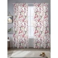 thumbnail image 2 of Pink Beige Flowers Sheer Curtains 84 Inch Length 2 Panels Set Window Treatments, Spring Floral Elegant Pastoral Botanical Rod Pocket Semi Curtains for Living Room/Bedroom/Kitchen Décor, 104"W x 84"L, 2 of 7
