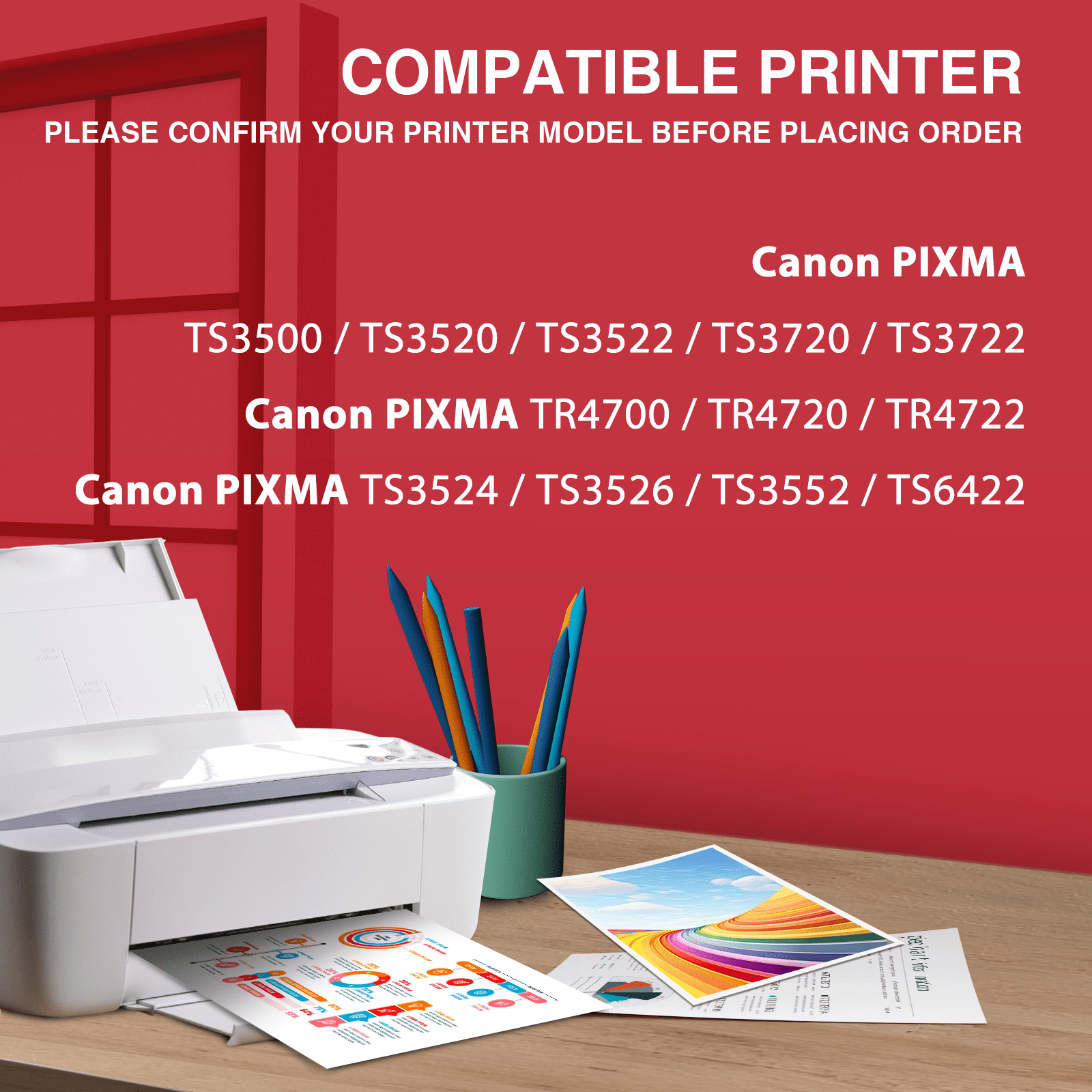 275 Printer Ink Compatible  for Canon Ink 275 and 276 for PIXMA TS3520 TS3522 TS3500 Printer (Black, Tri-Color)