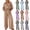 Khaki, variant on Lounge Sets for Women 2 Piece Sweatsuits Striped Long Sleeve Lapel Tops and Wide Leg Pants Fall Two Piece Outfits Set