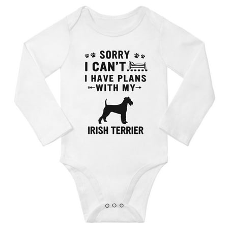 

Sorry I Can t I Have Plans With My Irish Terrier Baby Long Sleeve Romper (White 12-18 Months)